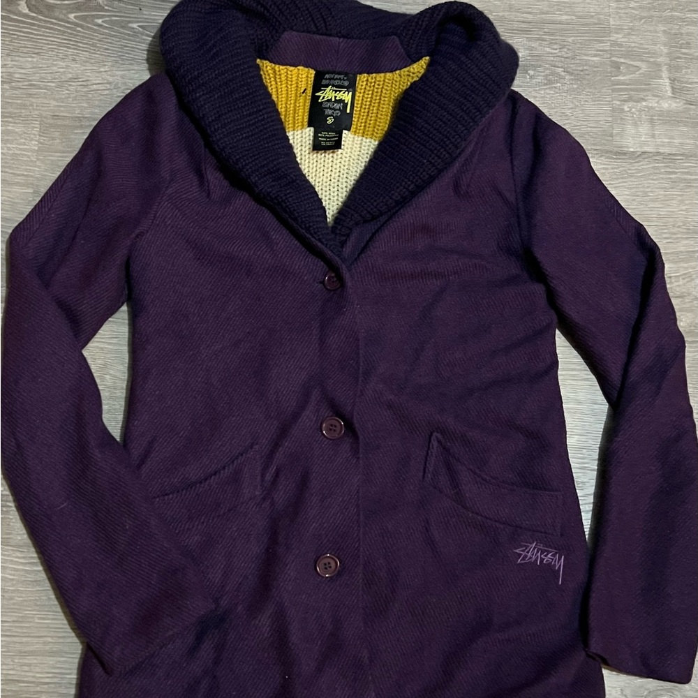Women’s Stussy Coat Wool Sz Small